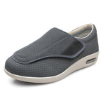 Wide fit walking shoe, adjustable strap detail