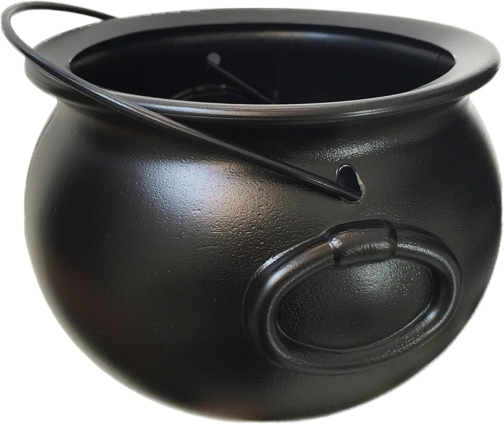 Black witch cauldron bucket with carry handle