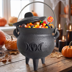 Close up of the cauldron lid and cast-iron style finish