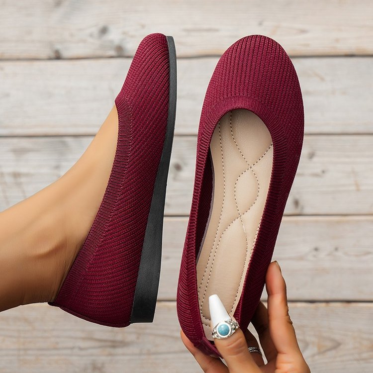 Red slip-on ballet flats