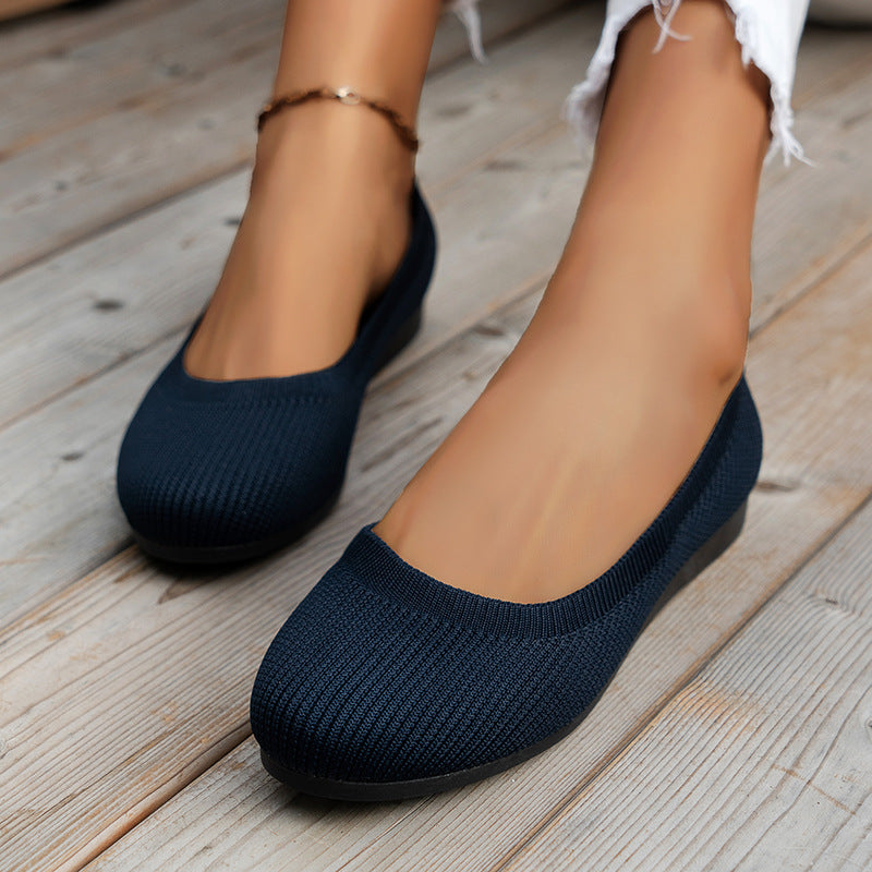 Navy blue slip-on ballet flats