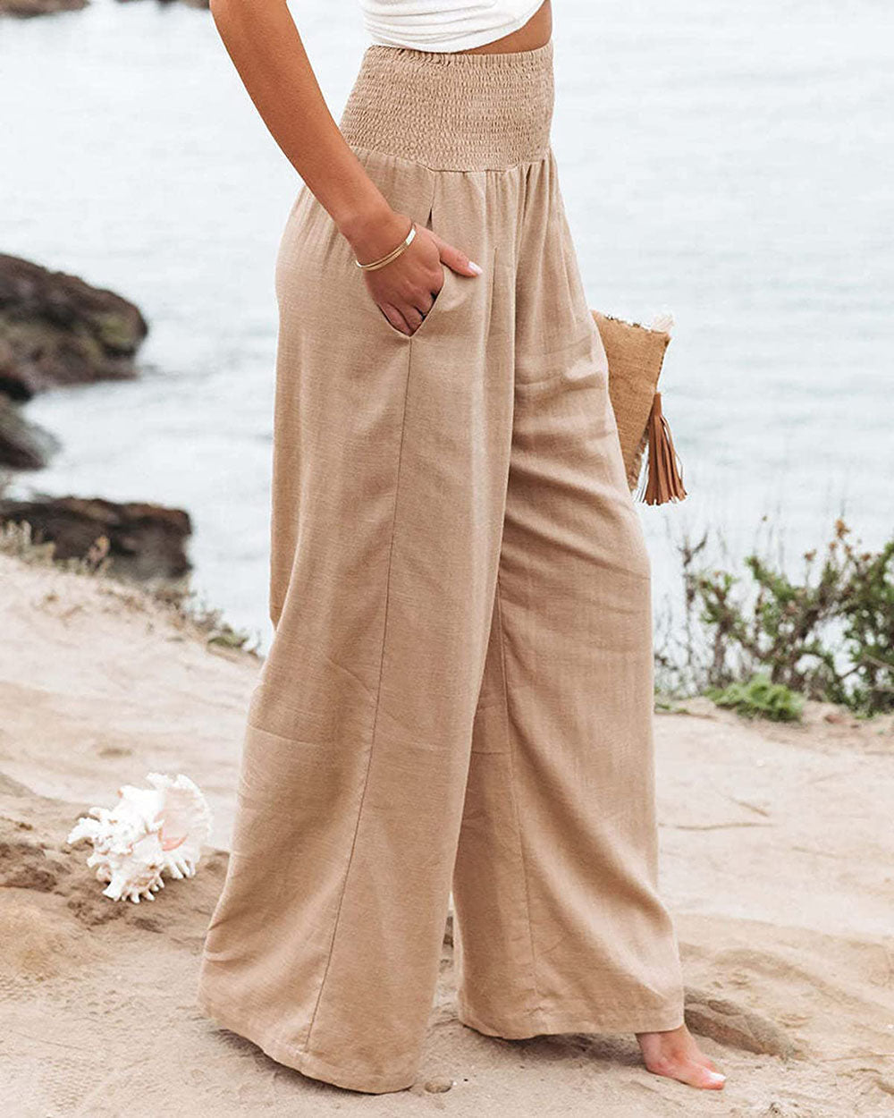 Close-up of the linen fabric texture