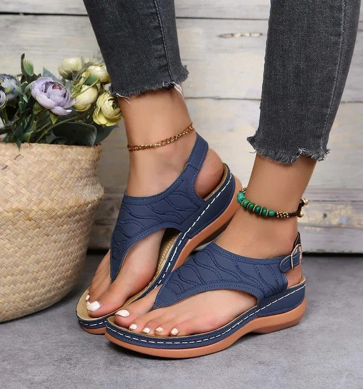 Women's cushioned-footbed sandals in Navy Blue