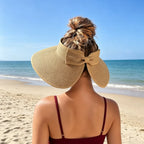 Women's wide-brim sun visor hat, front view