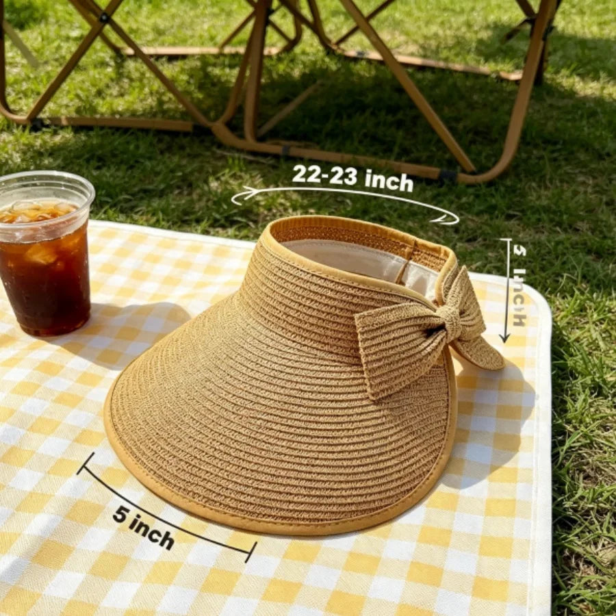 Women's wide-brim sun visor hat, side view