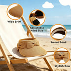 Women's wide-brim sun visor hat, brim detail