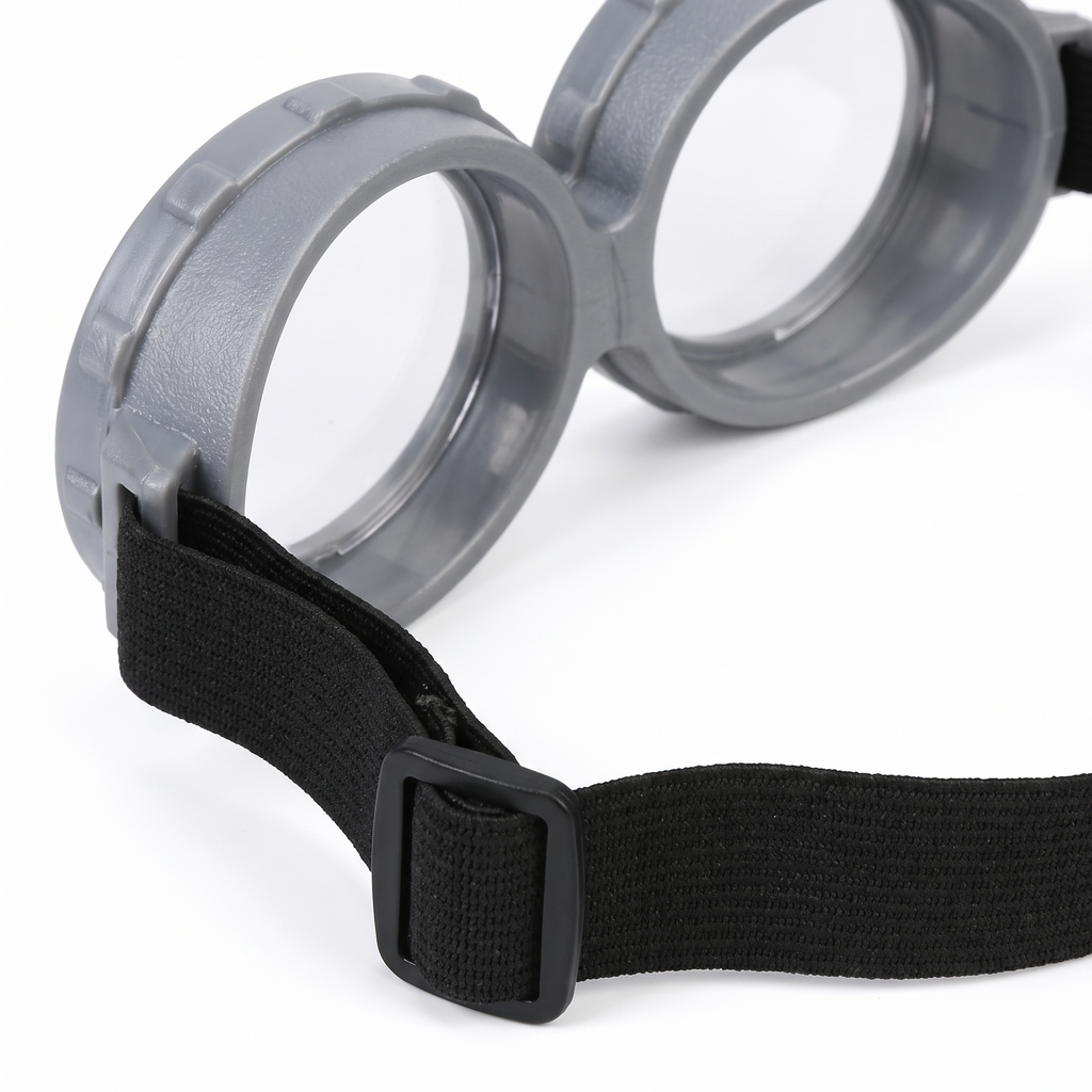 Round two-lens costume goggles detail