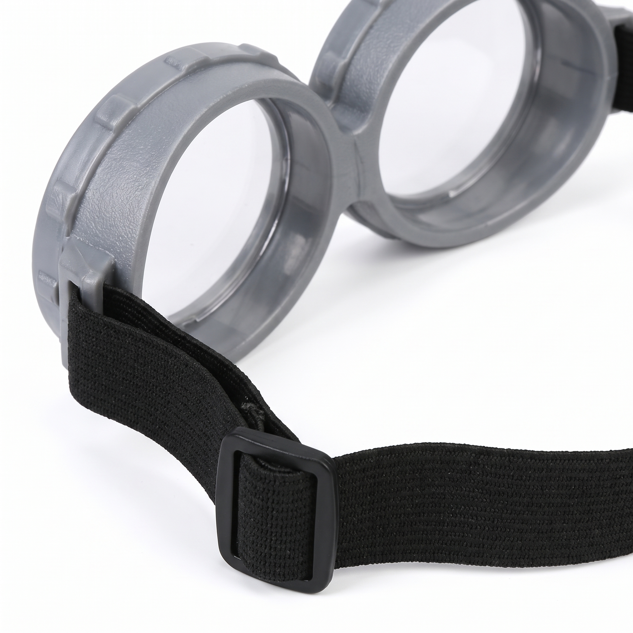 Round two-lens costume goggles detail